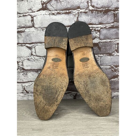 F. Crunell Vero Cuoio Black Leather Cap Toe Designer Dress Shoes Men 42EU/9M US - Picture 6 of 16